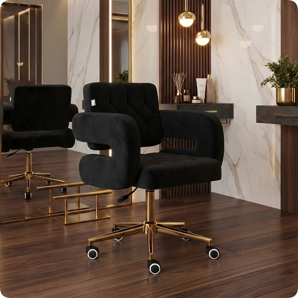 Scaun Profesional Coafor/Frizerie Amalfi | Design Ergonomic | Suport Cromat