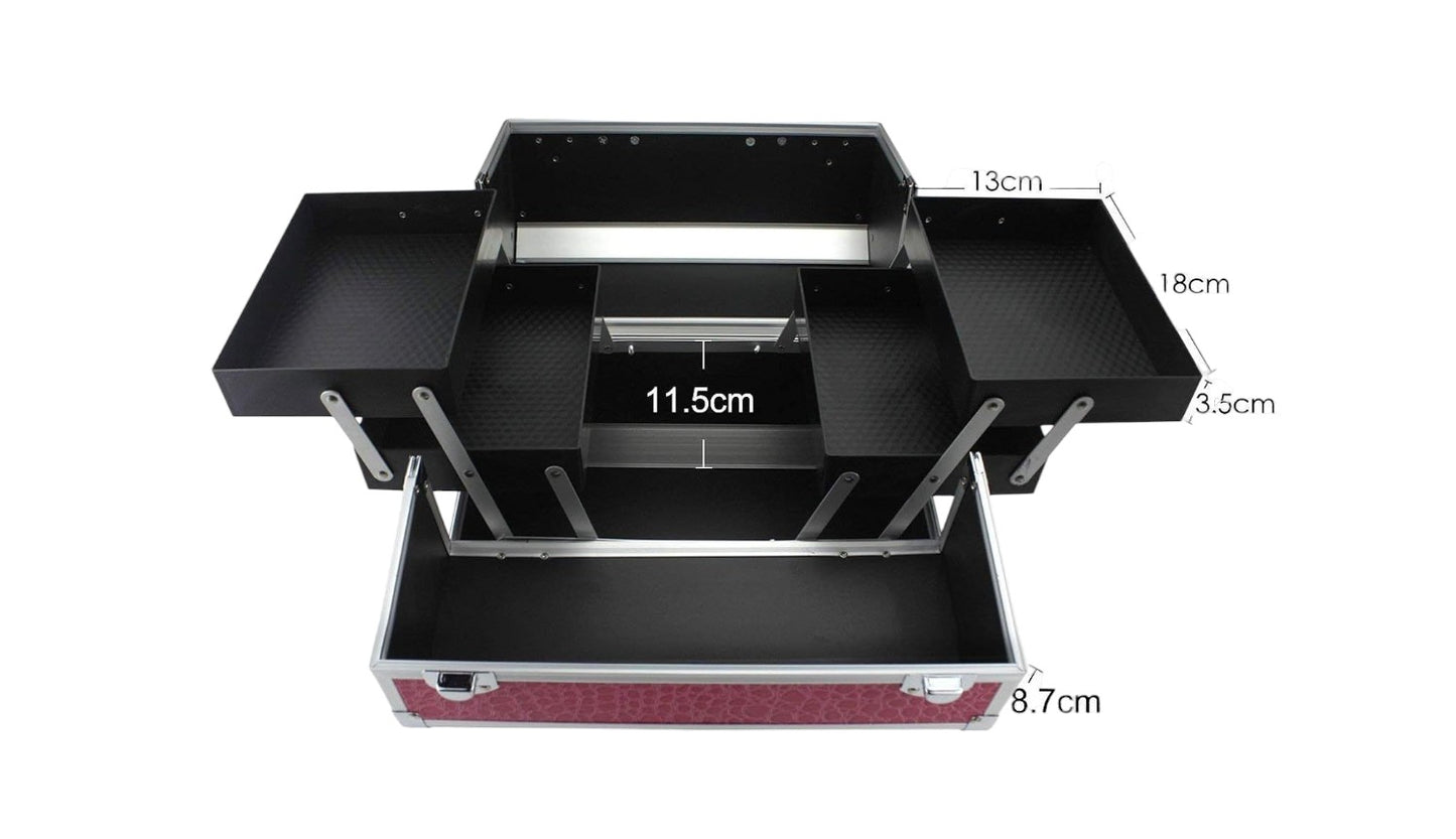 Geanta medie cosmetice, tip valiza aluminiu