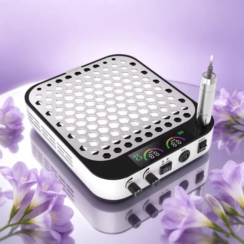 Aparat hibrid 2in1 colector praf unghii si pila electrica silentioasa fara vibratii pentru salon cosmetica si tehnician unghii 