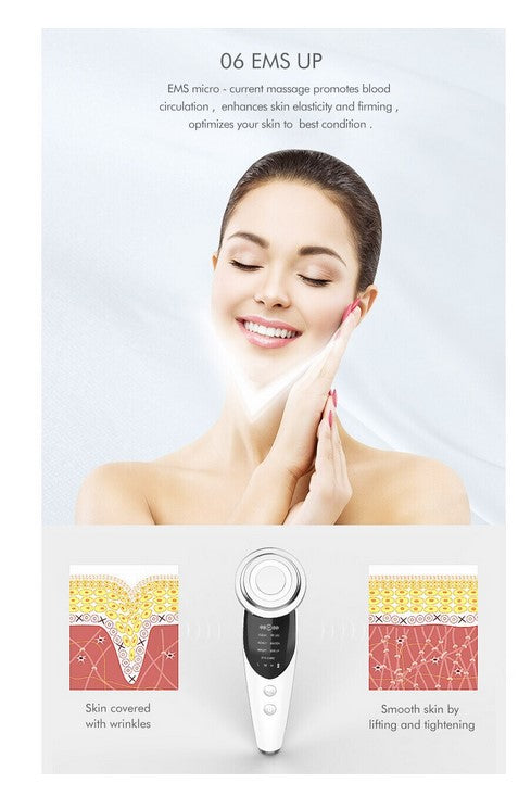 Aparat pentru intinerirea pielii | 7in1 | masaj facial, lifting, anti rid, lumina led, curatare pori, indepartare riduri si cearcane