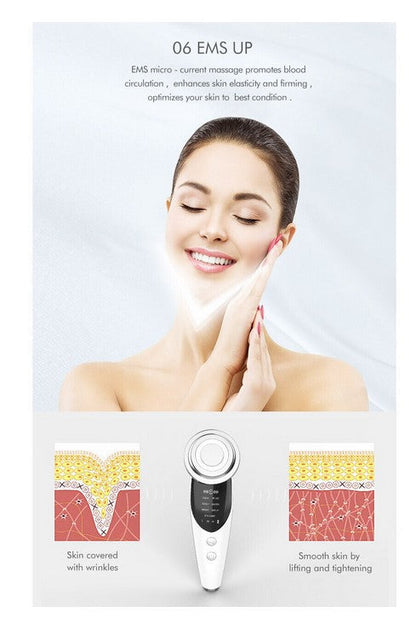 Aparat pentru intinerirea pielii | 7in1 | masaj facial, lifting, anti rid, lumina led, curatare pori, indepartare riduri si cearcane