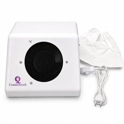 Aspirator praf unghii alb MAX 100W cu sac colector si cablu de alimentare cu potentiometru Ideal Beauty.