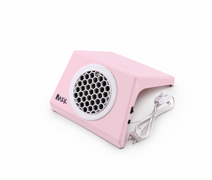 Aspirator praf unghii profesional MAX 100W roz cu viteza reglabila si grila metalica fagure de colectare Ideal Beauty.