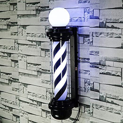 Sigla Barber Shop, Reclama luminoasa frizerie, Barber Pole, 110CM - TOTAL NEGRU