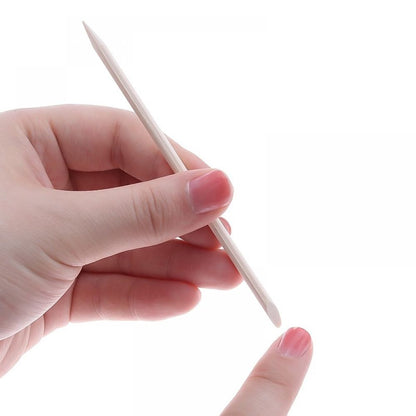 Set 10 bete - lemn natural portocal pentru impins cuticula – capete duble, rezistente, ideale pentru nail art