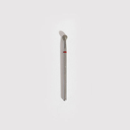 Bit diamantat profesional tip bila cu abrazivitate fina marcat cu inel rosu pentru manichiura ruseasca si combi.