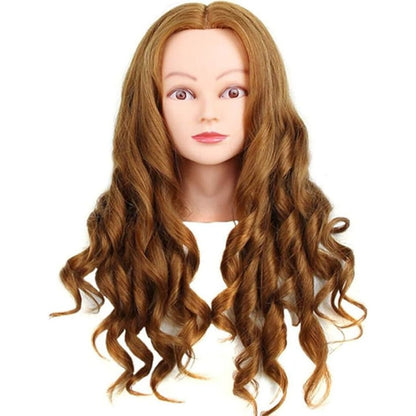 Cap de practica manechin cu par natural 100%, blond, se poate ondula si folosi placa, 55-60cm