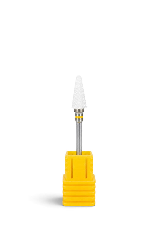 Capat Freza Ceramic Conic Alb 8 x 14 mm – Bit Abrazivitate Foarte Fina XF