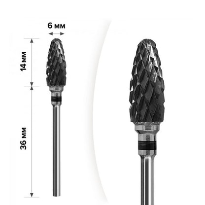 Bit/Capat Freza Carbid Tungsten Conic Negru – Abrazivitate MedieBit