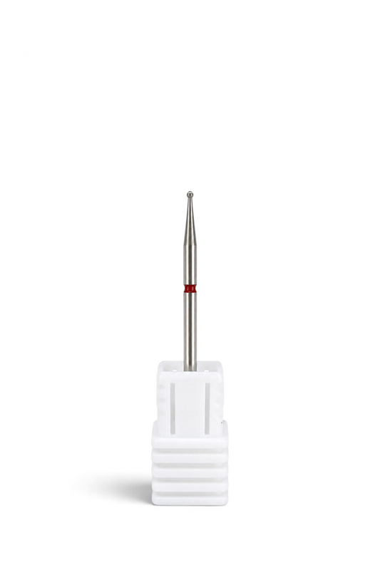 Capat freza diamantat bila mica rosu 1mm bit sferic abrazivitate fina.