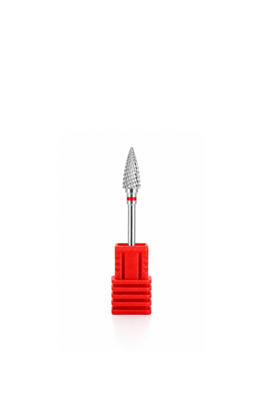 Capat freza tungsten carbid rosu 5x13mm bit conic abrazivitate fina.