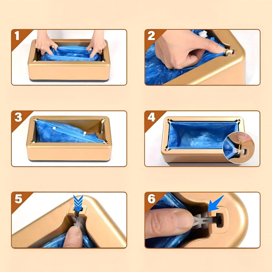 Ghid foto in 6 pasi detaliati care demonstreaza modul corect de desfacere si fixare a botoseilor noi cu clema in fantele aparatului.