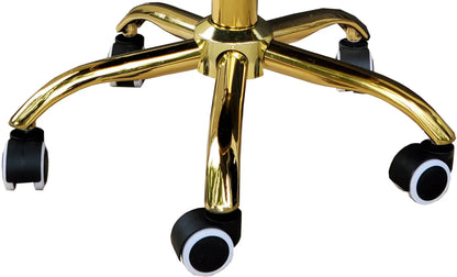 Scaun Ergonomic Salon Rose Gold – Catifea Roz Pudra & Baza Aurie
