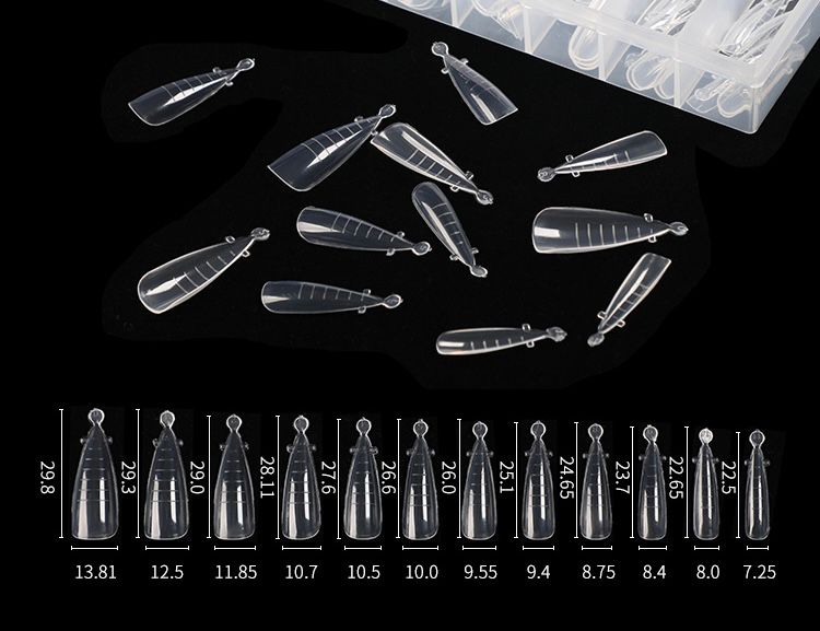 Tipsuri Reutilizabile Dual Form NO. #6 – Design Migdala Ruseasca & Stiletto (120 buc)