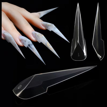 Tipsuri Reutilizabile Dual Form NO. #52 – Design 3D Facetat, Tip Gheara (140 buc)