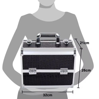 Geanta medie cosmetice, tip valiza aluminiu