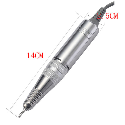 Grafic cu dimensiunile totale ale piesei de mana, indicand o lungime a carcasei metalice de 14 cm si diametrul superior de 2 cm.