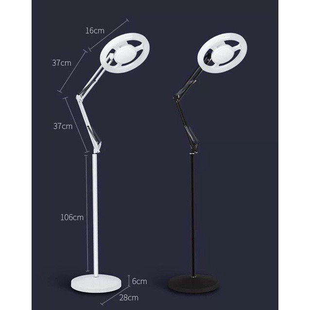 Lampă  LED Beauty Rotunda pentru cosmetică / tatuaje, model alb si negru