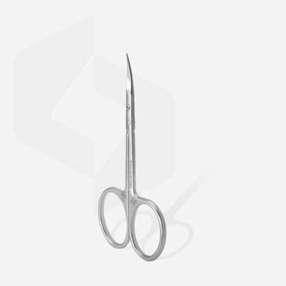 Forfecuță pentru cuticule STALEKS EXCLUSIVE SX-22/2M, cu lame curbate de 24,5 mm, mânere drepte scurtate și finisaj lucios, prezentată integral pe fundal deschis.