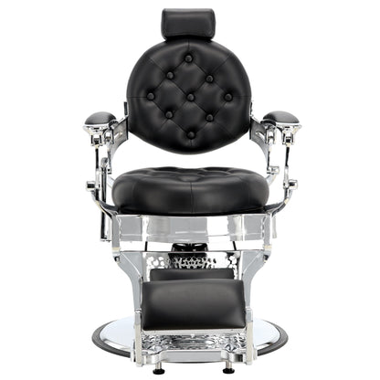 Scaun de frizerie hidraulic | Barber King | Negru-Argintiu