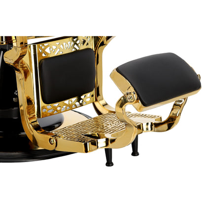 Scaun de frizerie hidraulic | Barber King | Negru-Gold
