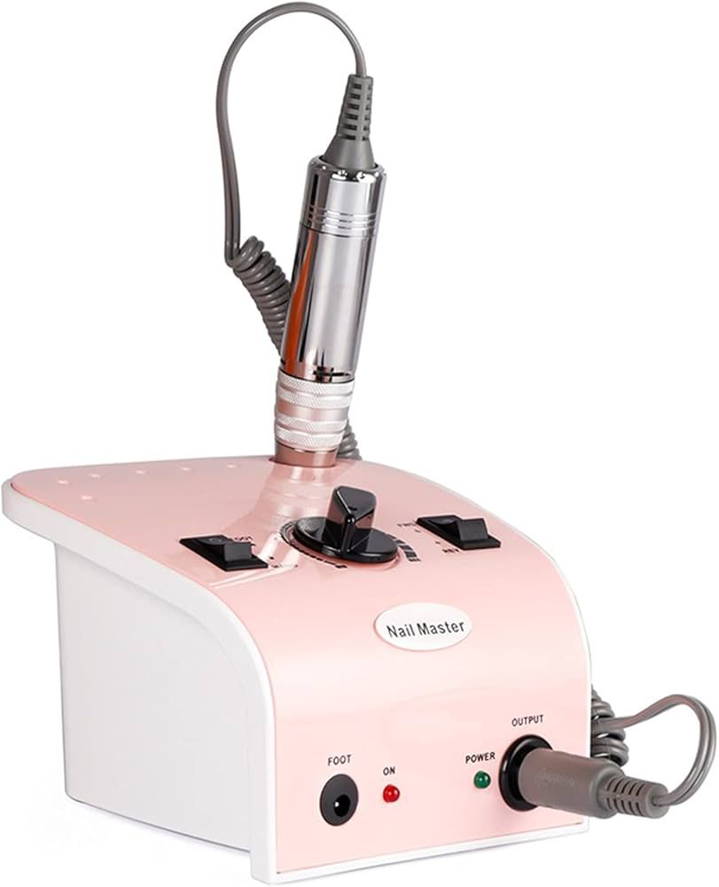 Freza electrica profesionala pentru unghii JMD-304, 35W, 35000 RPM, culoare alb cu roz, aparat pentru manichiura si pedi