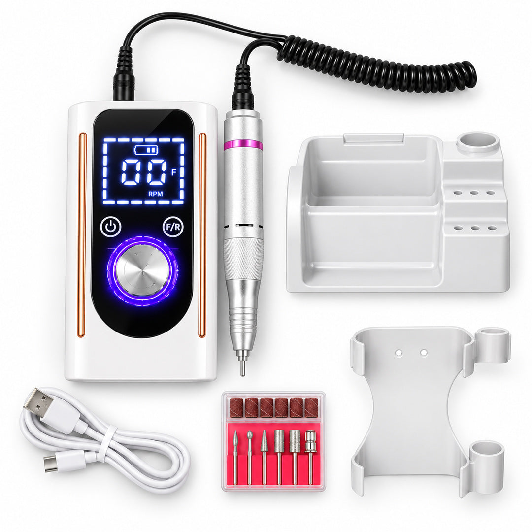 Set complet freza electrica BQ-112 50W cu accesorii bituri inele abrazive si cablu USB Type-C