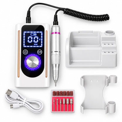 Set complet freza electrica BQ-112 50W cu accesorii bituri inele abrazive si cablu USB Type-C