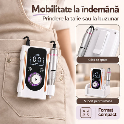 Freza portabila BQ-112 cu clips pentru prindere la talie si acumulator reincarcabil
