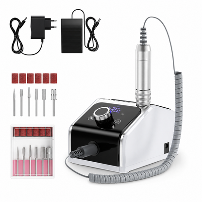 Set complet freză BQ-758 cu mandrină metalică, pedală și accesorii