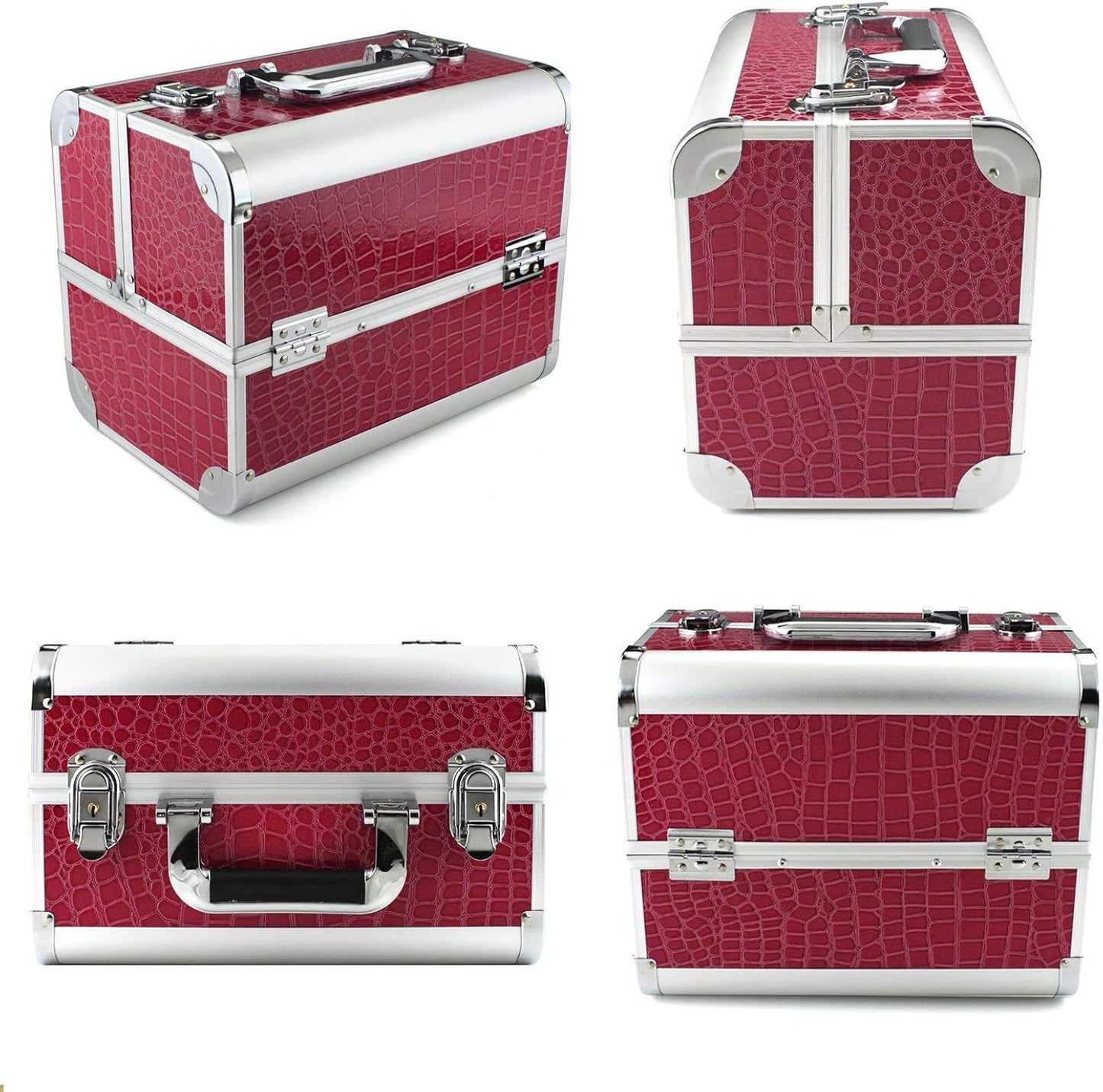 Geanta medie cosmetice, tip valiza aluminiu