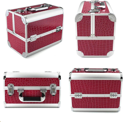 Geanta medie cosmetice, tip valiza aluminiu