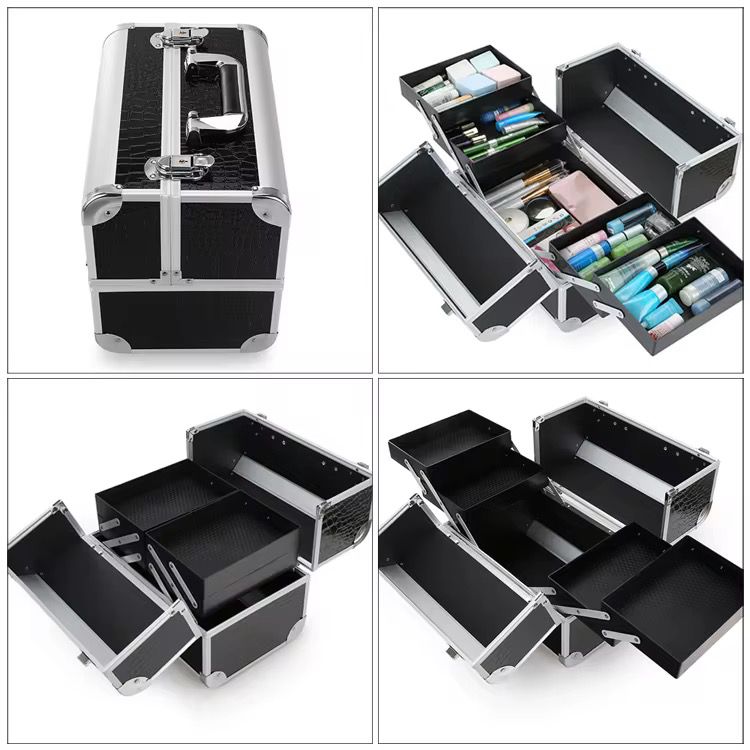 Geanta medie cosmetice, tip valiza aluminiu