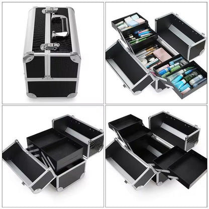 Geanta medie cosmetice, tip valiza aluminiu