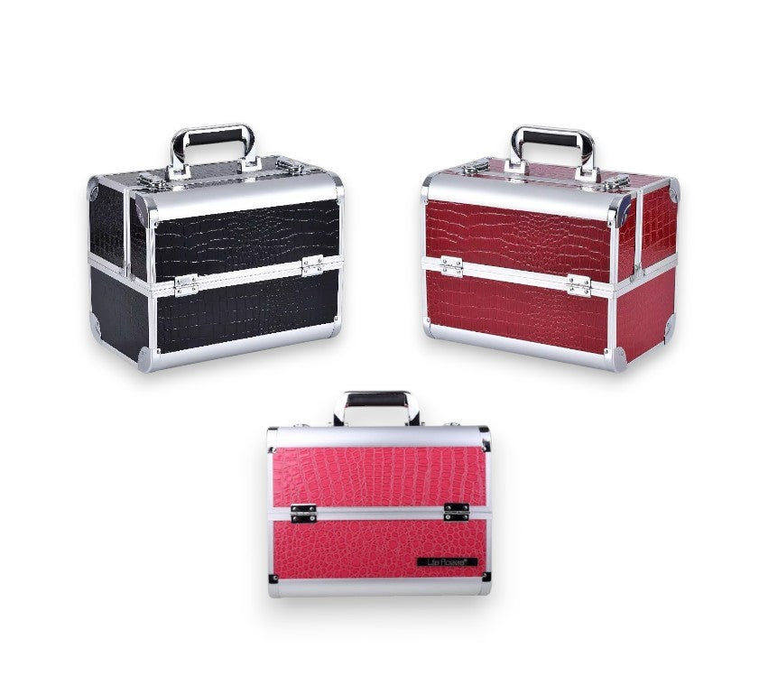 Geanta medie cosmetice, tip valiza aluminiu