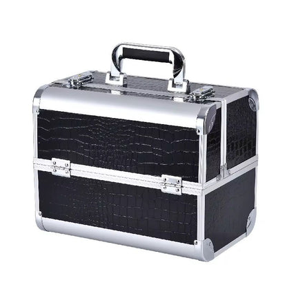 Geanta medie cosmetice, tip valiza aluminiu