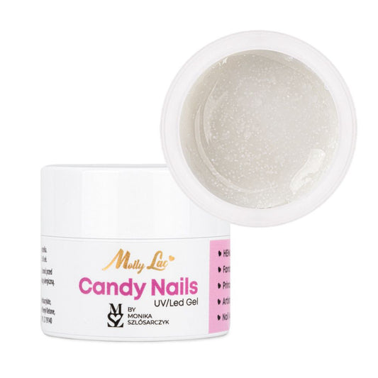 Gel MollyLac Candy Nails HEMA Free - 5g, Candy white