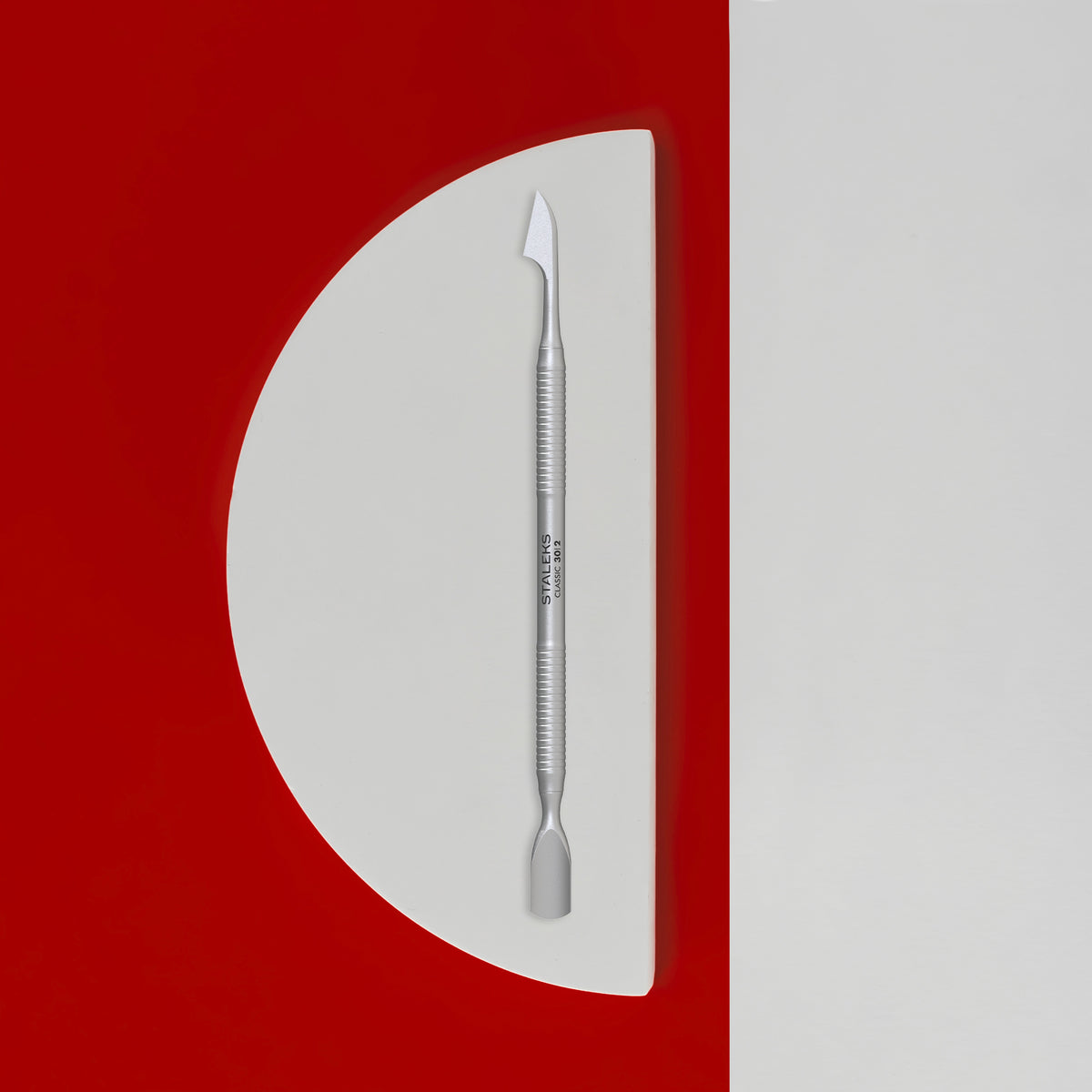 Instrument impins cuticule manichiura, pusher cuticule, vedere principala, Staleks Classic, PC-30/2