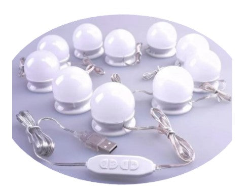 Kit 10 becuri pentru oglinda make-up | Vanity mirror | LED | 3 trepte iluminare