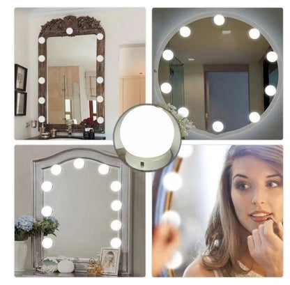 Kit 10 becuri pentru oglinda make-up | Vanity mirror | LED | 3 trepte iluminare