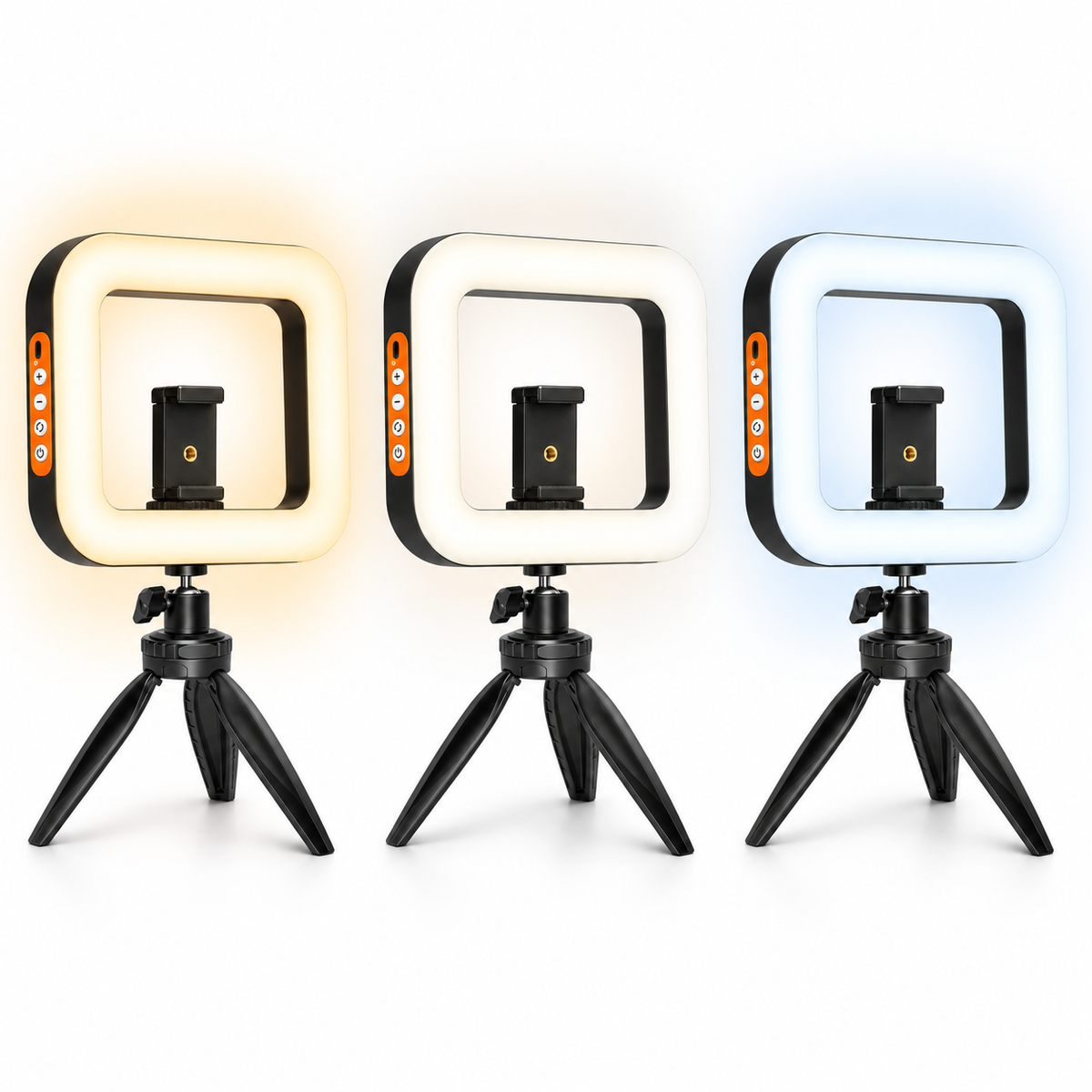 Lampă LED foto-video 20 W cu lumină caldă, neutră și rece reglabilă
