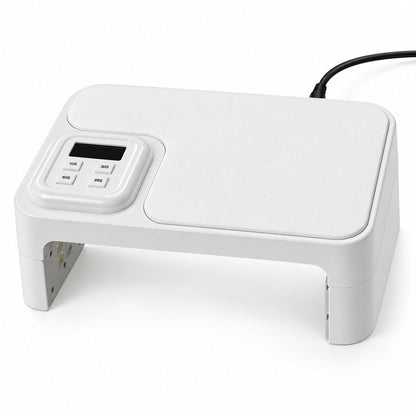 Lampă de unghii UV LED BQ L10 180W, albă, pliabilă, cu afișaj digital și suport pentru mână, pentru gel și ojă semipermanentă cu cablul de alimentare.