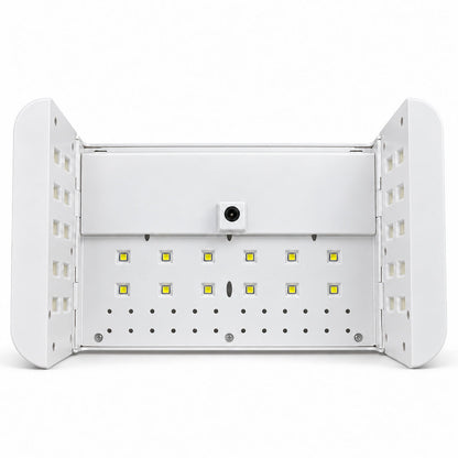 Lampă pentru polimerizarea gelului și a ojei semipermanente BQ L10, cu lumină duală UV LED 365 și 405 nm și LED-uri pe plafon și laterale.