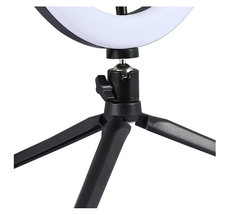 Ring Light | LED | 20cm diametru | USB | 3 moduri lumina - 10 trepte de reglaj | cu suport pt. telefon