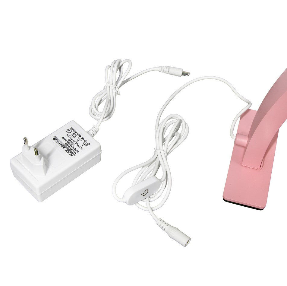 Lampa semiluna pentru masa 50w,  72cm diametru | roz | LED