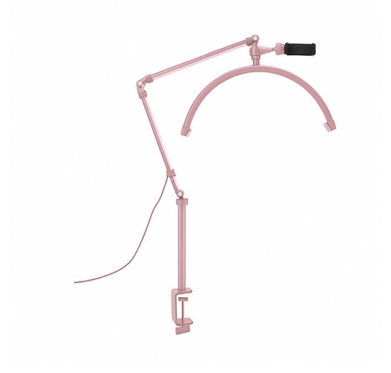 Lampa SEMILUNA Led , cu prindere de masa / pat - Alba/Neagra/Roz , MOON LIGHT