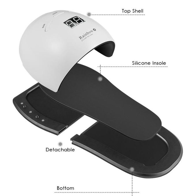 Lampa profesională manichiură-pedichiură 2-IN-1 cu sursă duală UV LED – vedere frontală