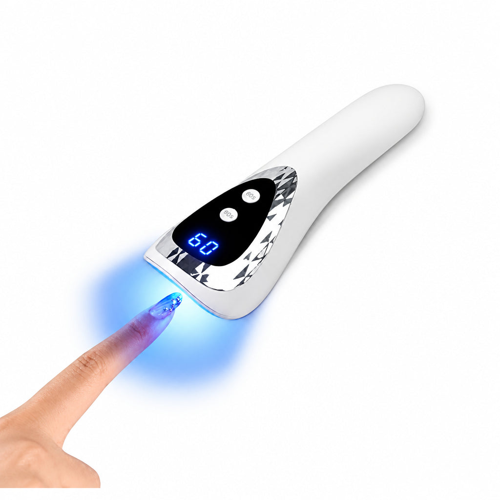 Mini lampă UV LED fără fir pentru manichiură, cu lumină albastră și timer digital, utilizată pentru polimerizarea unei u