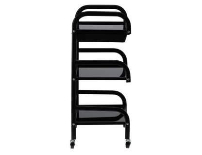 Carucior salon profesional – 3 rafturi, ergonomic si durabil - ST029 - Alb/Negru