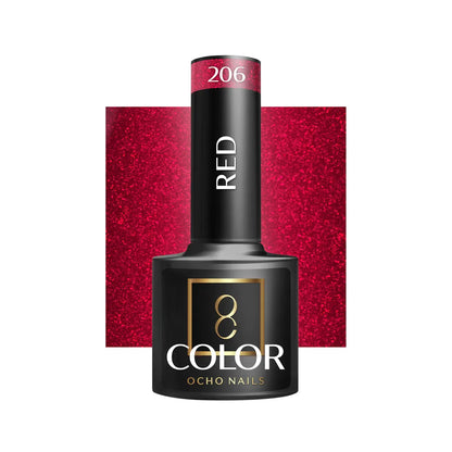Oja Ocho Nails hibrida | Rosu - nuanta 206 - 5g